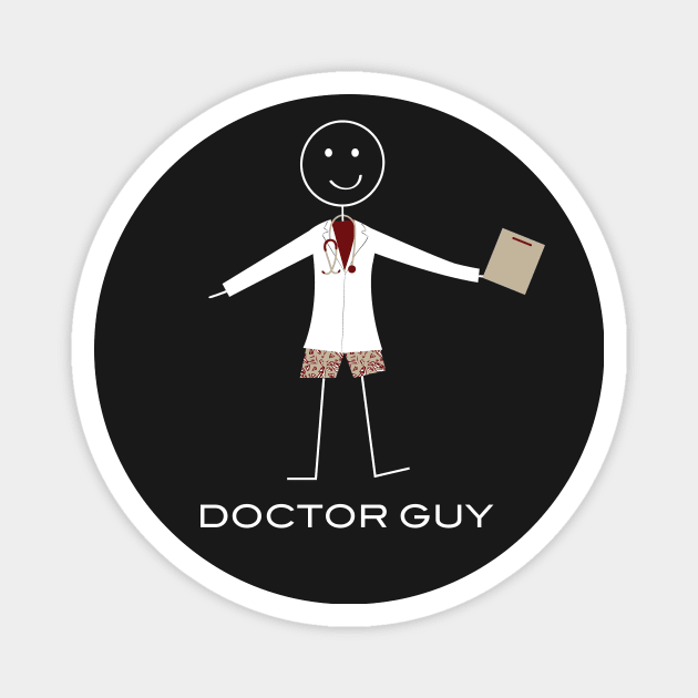 Funny Mens Doctor Guy Illustration Magnet by whyitsme